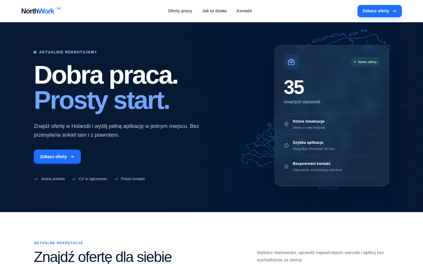 Podgląd strony rekrutacyjnej NorthWork